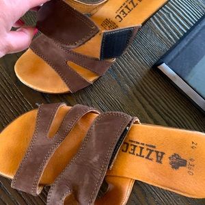 Brown leather sandals